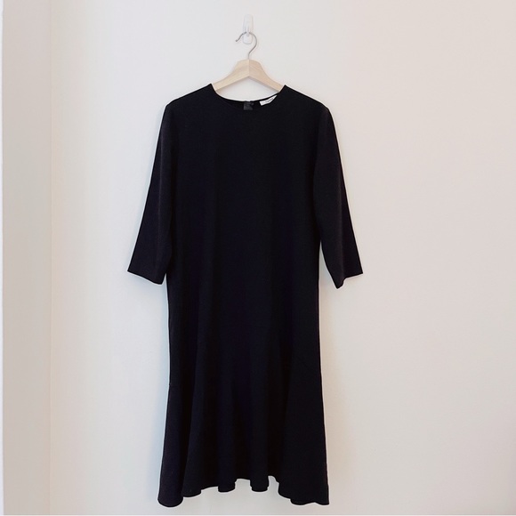 Ganni Drop-Hem Clark Dress in Black - Picture 4 of 7